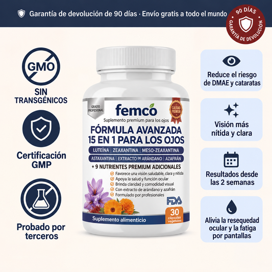femco Fórmula Ocular 15 en 1 – Cápsulas para tu vista